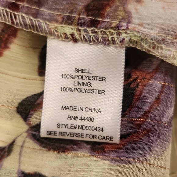 FOURTEENTH PLACE Ella Long Sleeve Chiffon Tiered Maxi dress in yellow bouquet XL - Picture 16 of 16